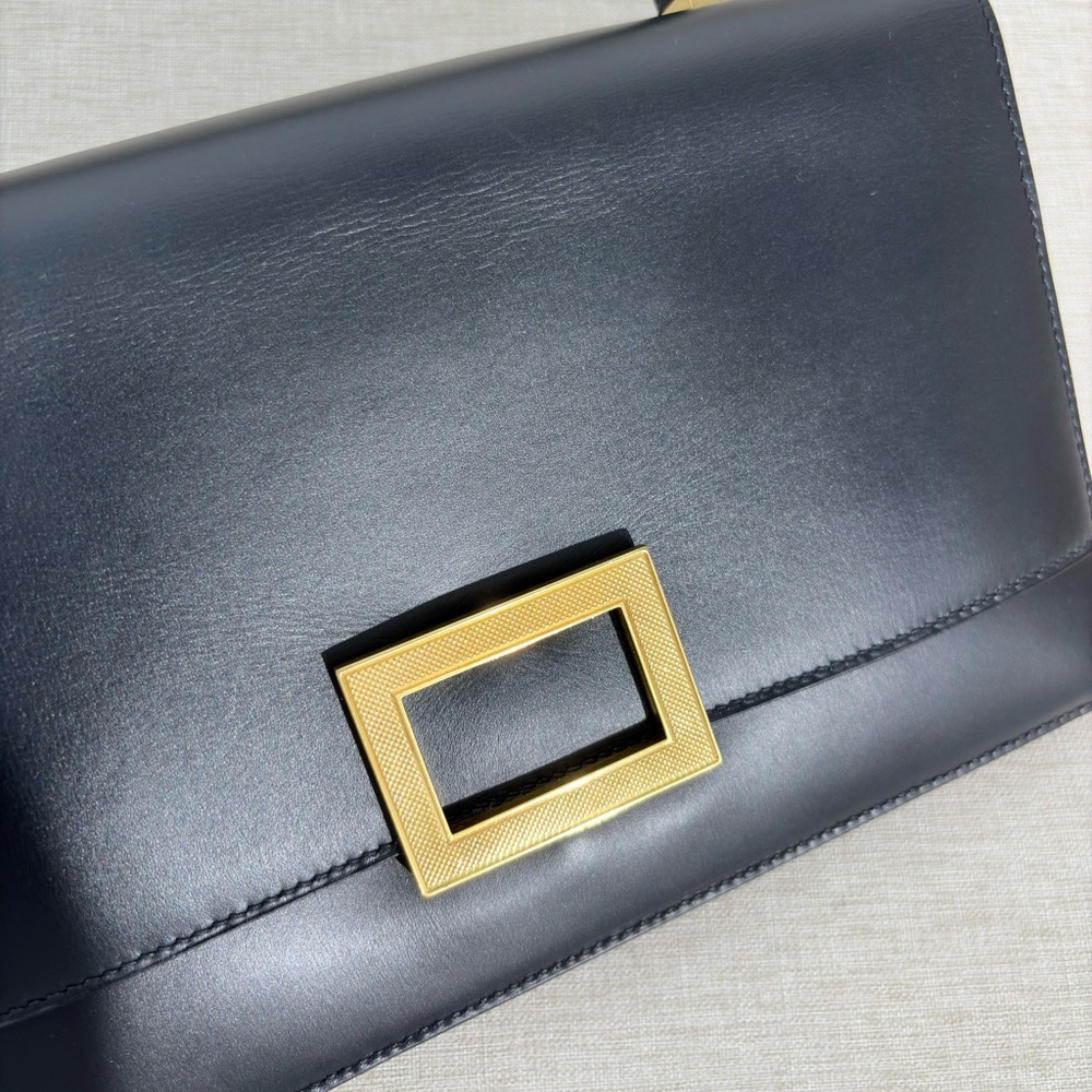 SOLD - HERMÈS Black Box Calf Leather Top Handle Bag GHW - Picture 12 of 17